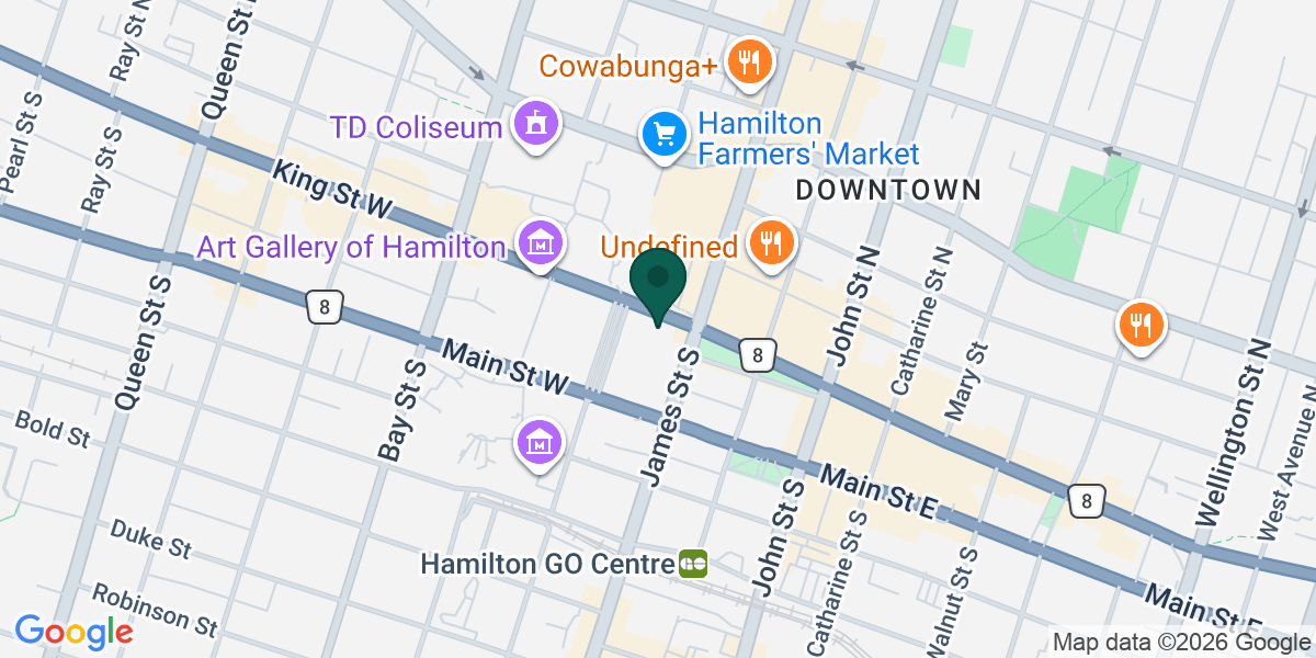 Map showing the office of Anthony Bayovo